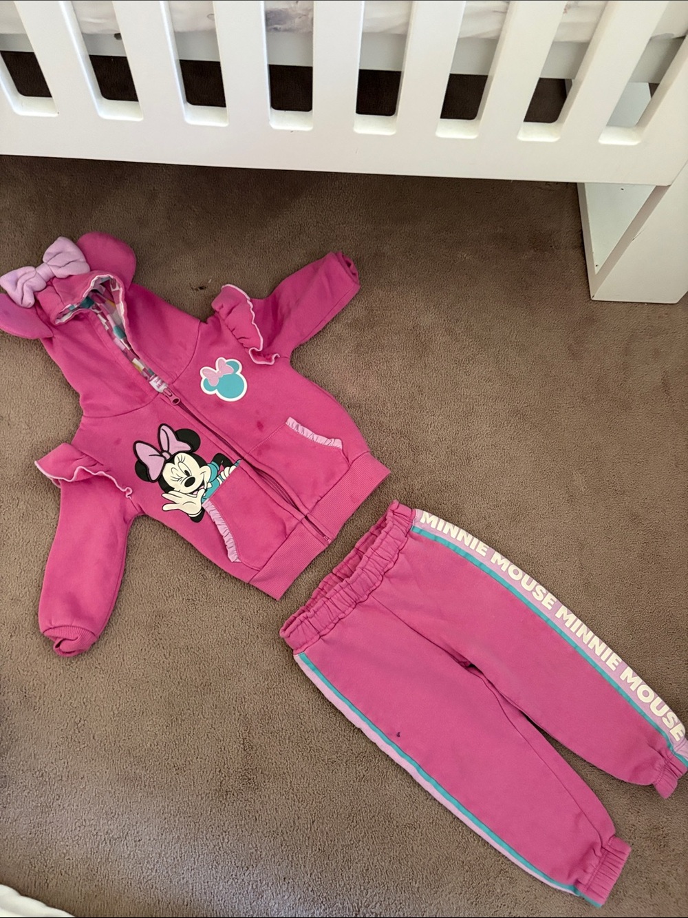 Disney Minnie Mouse Hot Pink Hoodie & Joggers Set
